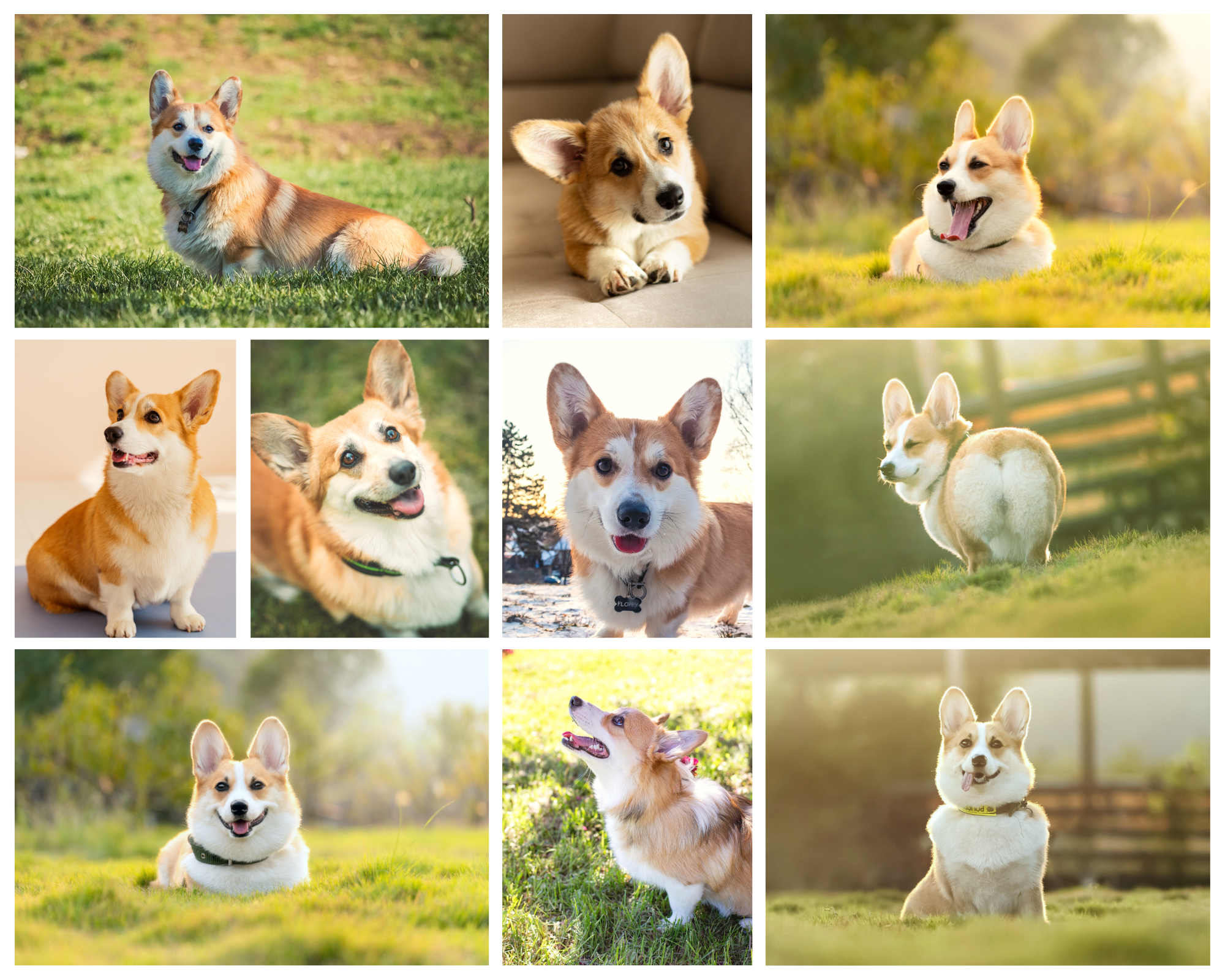 Cute Corgi Dog Photo Collage