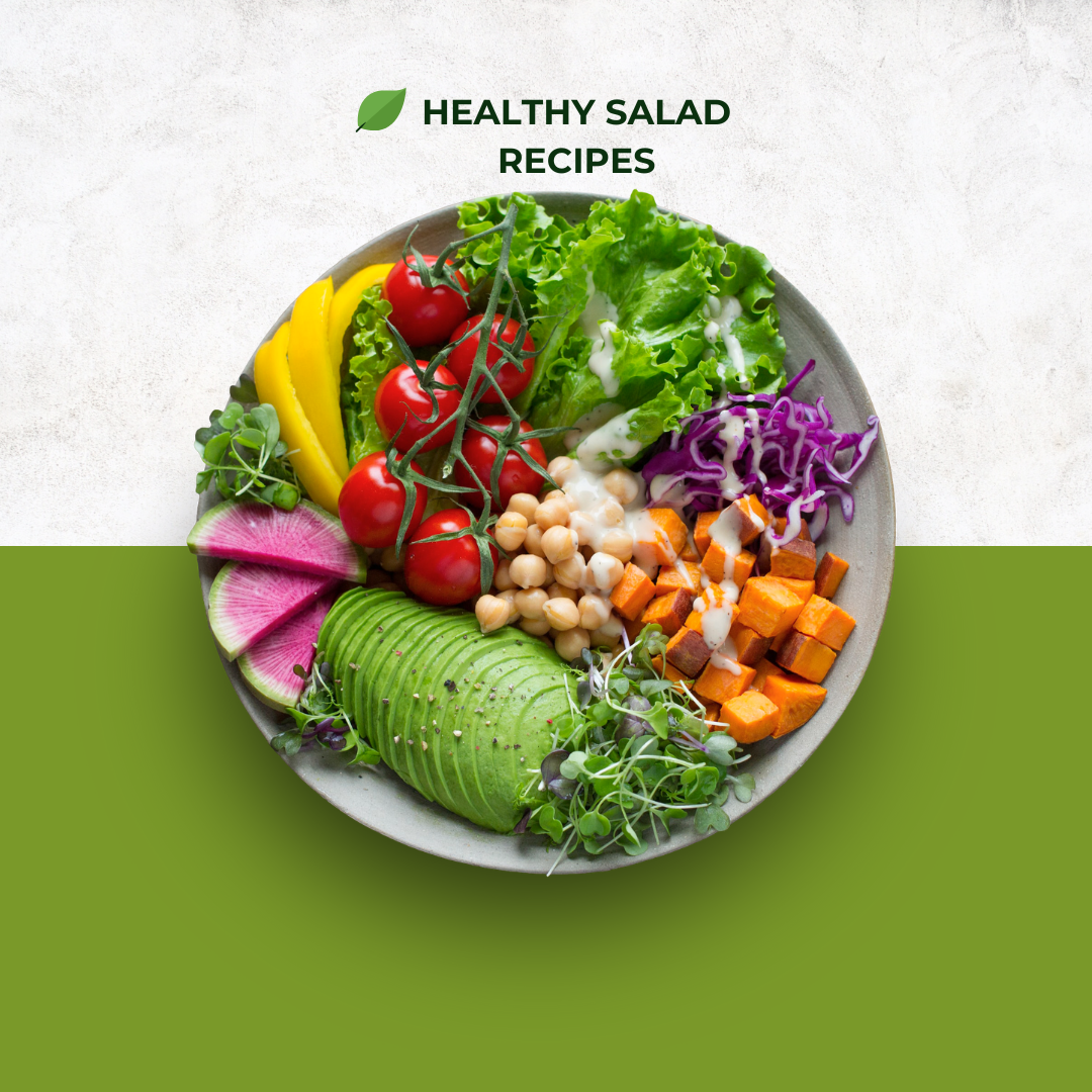 Green and White Minimalist Vegan Salad Promotion for Restaurant Instagram Post